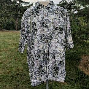 SUMMA Hawaiian Tropical Button-Down Shirt Men 4XLT